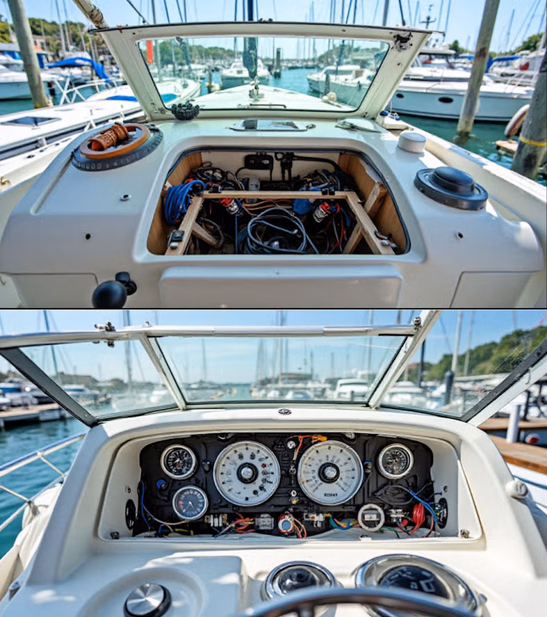 GRP Hull then inside the cabin is good.